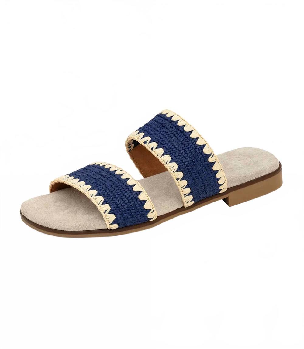 NEW CHARLESTON SHOE CO. women's. majorca woven jute sandals in navy